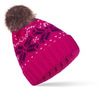 Women's Basic Retro Snowflake Pom Poms Eaveless Wool Cap sku image 8