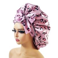 Women's Casual Simple Style Leopard Bowknot Eaveless Beanie Hat main image 2
