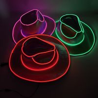 Halloween Carnival Colorful Sequins Wireless Luminous Western Cowboy Hat main image 3