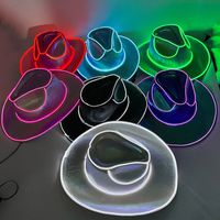 Halloween Carnival Colorful Sequins Wireless Luminous Western Cowboy Hat main image 4
