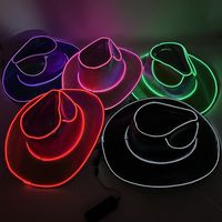 Halloween Carnival Colorful Sequins Wireless Luminous Western Cowboy Hat main image 6