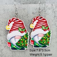 1 Pair Cute Christmas Hat Christmas Tree Santa Claus Wood Ear Hook main image 5