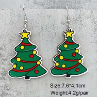 1 Pair Cute Christmas Hat Christmas Tree Santa Claus Wood Ear Hook sku image 3