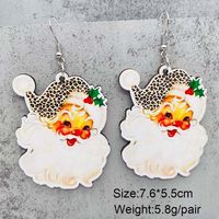 1 Pair Cute Christmas Hat Christmas Tree Santa Claus Wood Ear Hook main image 4