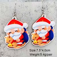1 Pair Cute Christmas Hat Christmas Tree Santa Claus Wood Ear Hook sku image 6