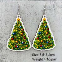 1 Pair Cute Christmas Hat Christmas Tree Santa Claus Wood Ear Hook sku image 4