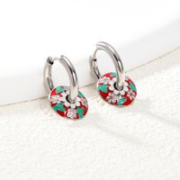 2 Pieces Vintage Style Ethnic Style Artistic Flower Enamel Plating 201 Stainless Steel 18K Gold Plated Drop Earrings main image 5