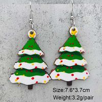 1 Pair Cute Christmas Hat Christmas Tree Santa Claus Wood Ear Hook sku image 1