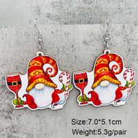 1 Pair Cute Christmas Hat Christmas Tree Santa Claus Wood Ear Hook sku image 10