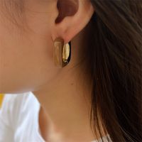 1 Pair Basic Square Enamel Plating Copper Gold Plated Earrings sku image 2