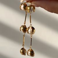 1 Pair Modern Style Round Plating Titanium Steel 18k Gold Plated Drop Earrings main image 5