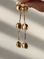 1 Pair Modern Style Round Plating Titanium Steel 18k Gold Plated Drop Earrings sku image 2