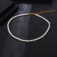 Simple Style Round 304 Stainless Steel Natural Stone 18K Gold Plated Necklace In Bulk main image 1