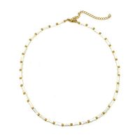 Simple Style Round 304 Stainless Steel Natural Stone 18K Gold Plated Necklace In Bulk main image 6