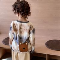 Kid's Pu Leather Little Bear Solid Color Cute Sewing Thread Square Open Shoulder Bag Crossbody Bag main image 6