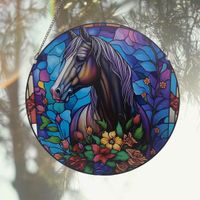 Modern Style Flower Horse Arylic Indoor Outdoor Hanging Ornaments Decorative Props main image 4