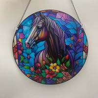 Modern Style Flower Horse Arylic Indoor Outdoor Hanging Ornaments Decorative Props main image 2