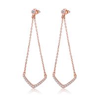 1 Pair Elegant Solid Color Plating Inlay Sterling Silver Zircon Drop Earrings sku image 1