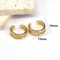 1 Pair Elegant Streetwear Geometric Plating Inlay Copper Artificial Pearls Zircon 18k Gold Plated Ear Studs main image 7