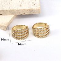 1 Pair Elegant Streetwear Geometric Plating Inlay Copper Artificial Pearls Zircon 18k Gold Plated Ear Studs main image 5