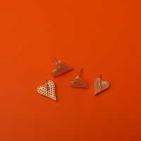 1 Pair Casual Simple Style Heart Shape Plating Copper Copper Ear Studs main image 3