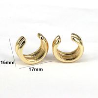 1 Paire Style Simple Couleur Unie Placage Le Cuivre Plaqué Or 18k Clips D'oreille main image 3