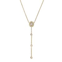 Ig Style French Style Commute Geometric Flower Stainless Steel Titanium Steel Plating Inlay Zircon 18k Gold Plated Necklace main image 3