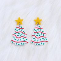 1 Pair Simple Style Snowflake Patchwork Arylic Drop Earrings main image 4