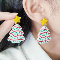 1 Pair Simple Style Snowflake Patchwork Arylic Drop Earrings main image 2