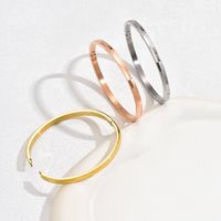 Casual Basic Simple Style Solid Color 201 Stainless Steel 18K Gold Plated Bangle In Bulk main image 8