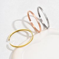 Casual Basic Simple Style Solid Color 201 Stainless Steel 18K Gold Plated Bangle In Bulk main image 6
