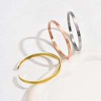 Casual Basic Simple Style Solid Color 201 Stainless Steel 18K Gold Plated Bangle In Bulk main image 4