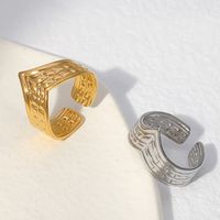 Fashion Geometric Stainless Steel Plating Open Ring main image 4
