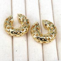 1 Piece Simple Style Heart Shape Plating Hollow Out Copper 18k Gold Plated Ear Cuffs main image 2