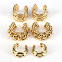 1 Pair Simple Style Solid Color Plating Copper 18k Gold Plated Ear Cuffs main image 1