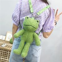 Women's Small Plush Animal Cute Zipper Crossbody Bag sku image 8