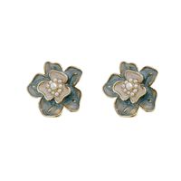 Wholesale Jewelry Vintage Style Flower Alloy Gold Plated Plating Ear Studs main image 2