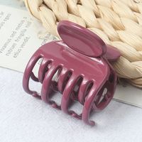 Simple Style Solid Color Plastic Resin Hollow Out Hair Claws 1 Piece sku image 4