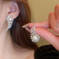 Wholesale Jewelry Simple Style Leaves Alloy Zircon Inlay Ear Studs main image 4