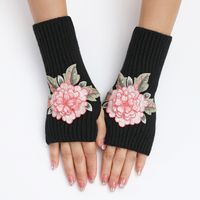 Frau Klassischer Stil Blume Handschuhe 1 Paar main image 3