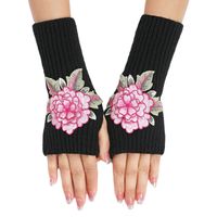 Frau Klassischer Stil Blume Handschuhe 1 Paar main image 2