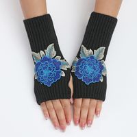 Frau Klassischer Stil Blume Handschuhe 1 Paar sku image 3