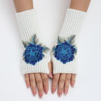 Frau Klassischer Stil Blume Handschuhe 1 Paar sku image 8