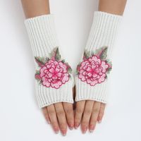 Frau Klassischer Stil Blume Handschuhe 1 Paar sku image 9
