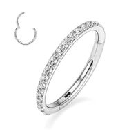 Simple Style Solid Color Stainless Steel Plating Inlay Zircon 18k Gold Plated Nose Ring sku image 1