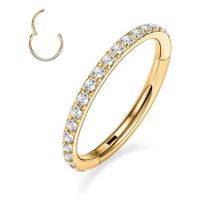 Simple Style Solid Color Stainless Steel Plating Inlay Zircon 18k Gold Plated Nose Ring sku image 2