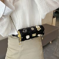 Women's Medium All Seasons Pu Leather Flower Streetwear Square Lock Clasp Shoulder Bag main image 2
