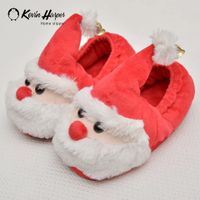 Kid's Casual Santa Claus Round Toe Cotton Slippers sku image 2