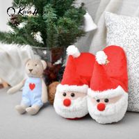 Kid's Casual Santa Claus Round Toe Cotton Slippers main image 6
