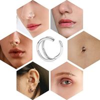 Simple Style Solid Color Stainless Steel Ear Studs Nose Ring main image 1